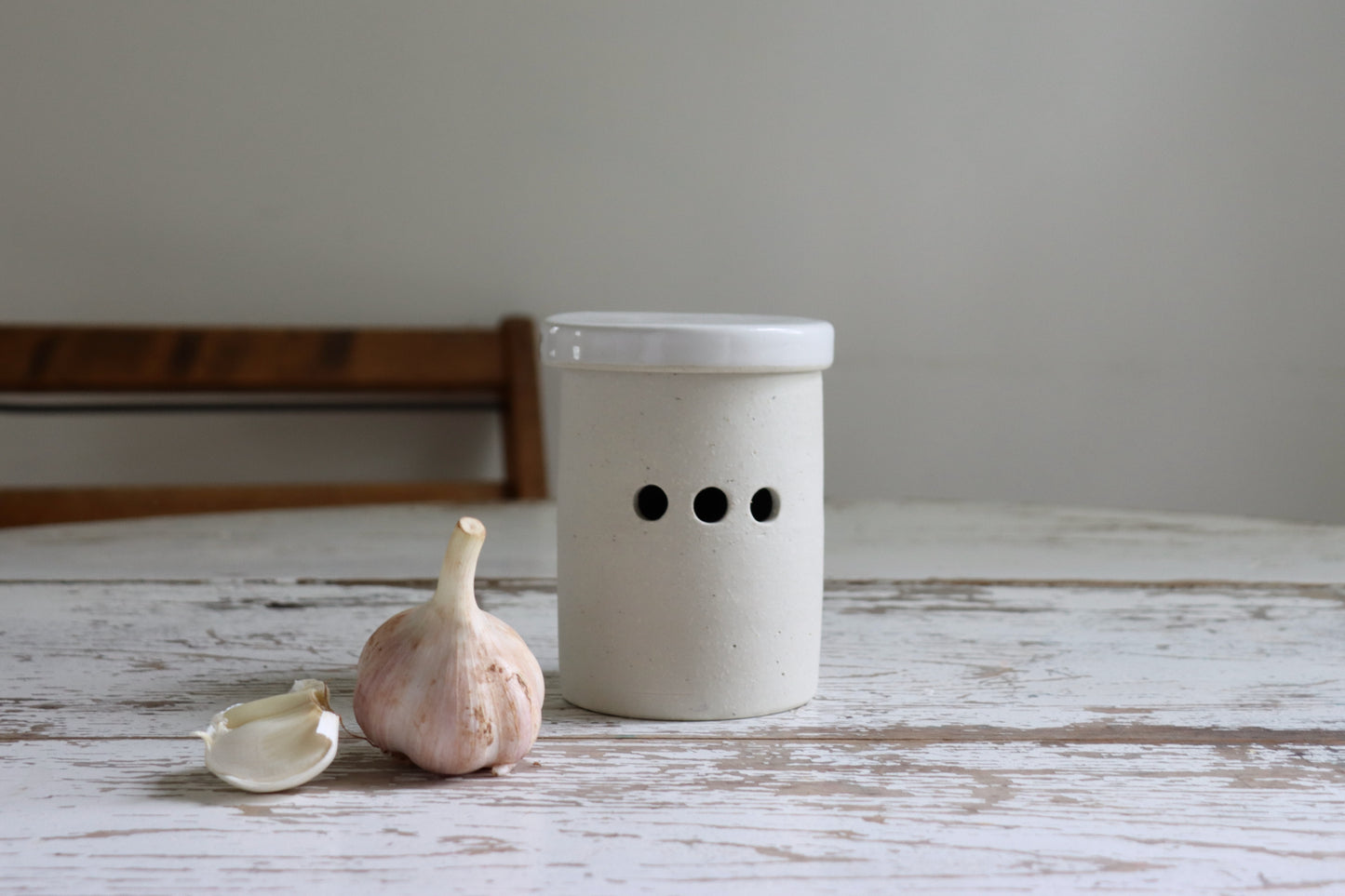 Handthrown Ceramic Garlic Keeper