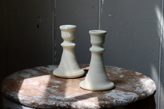 White Clay Candlesticks