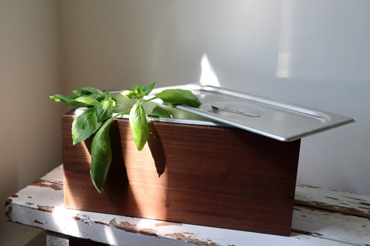 Walnut Countertop Compost Bin